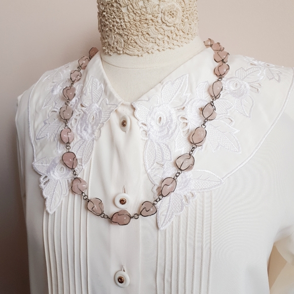 Vintage Rose Quartz, Natural Stone Necklace - Picture 8 of 10